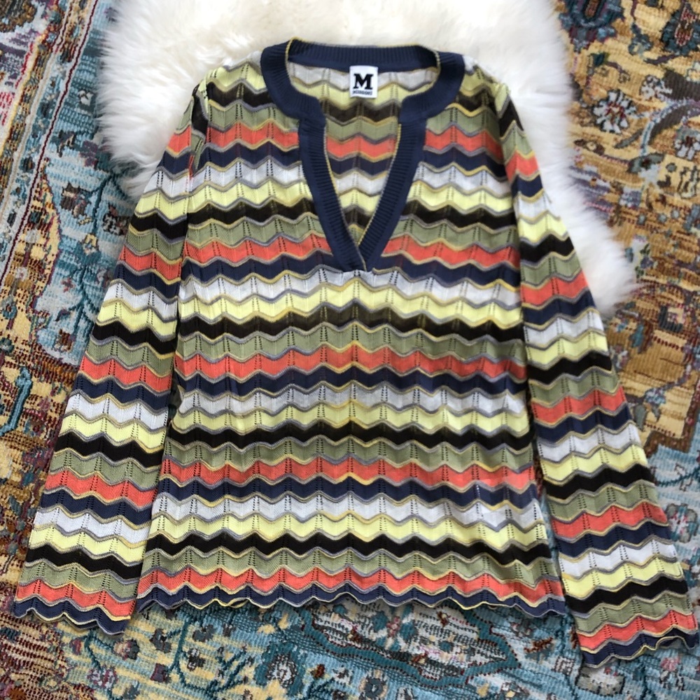 M Missoni Designer Crochet Knit top